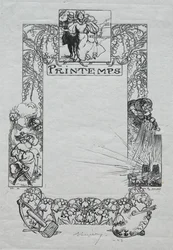Almanaque de París, 1897: Borde decorativo, primavera, 1897