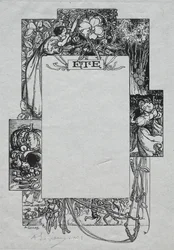Almanaque de París, 1897: Borde decorativo, verano, 1897