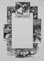 Almanaque de París, 1897: Borde Decorativo, Invierno