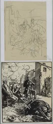 Tres rehenes sentados, 1914