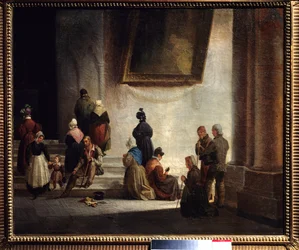 Aumone en la iglesia Pintura de Auguste Migette (1802-1884) 1834 Museo de Bellas Artes de Metz