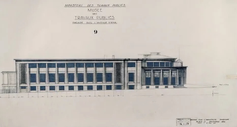 Proyecto para el Musee des Travaux Publiques, Fachada, Avenue d