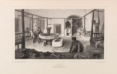 Baño Tártaro, Sala de Descanso. De Voyage dans la Russie por Anatole de Demidoff, 1837