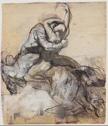 Centauro secuestrando a un joven