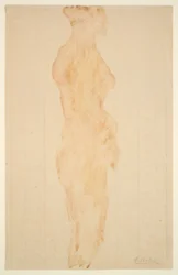Desnudo de pie, vista lateral