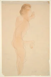 Desnudo de pie, de lado y de espalda