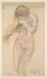 Estudio de desnudo (de pie, peinándose)