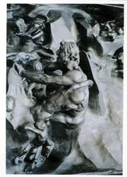 Las Puertas del Infierno, detalle de Ugolino y sus Hijos, panel central izquierdo (detalle)