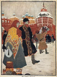 Francia, París, Vista de la Plaza Roja de Moscú, ilustración de A. Salzmann