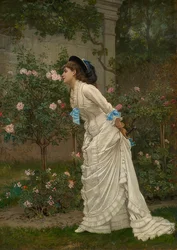 Dama oliendo rosas. 1879
