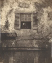 Auguste Vacquerie en una ventana, Marine Terrace, hacia 1853 (foto)