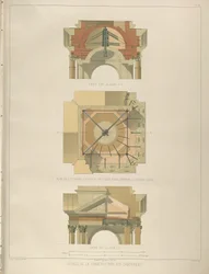 (Detalle) de la construcción del campanario De: La construcción de la Catedral de San Isaac, 1845