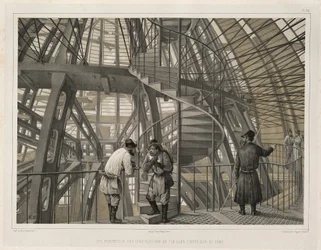 Construcción metálica dentro de la catedral De: La construcción de la Catedral de San Isaac, 1845