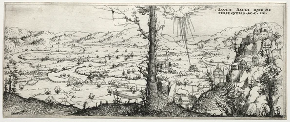 Paisaje con la conversión de saulus