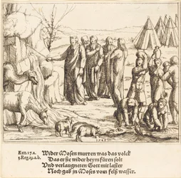 Moisés golpeando la roca