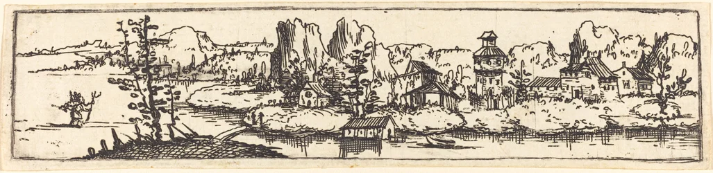 Paisaje fluvial con San Cristóbal
