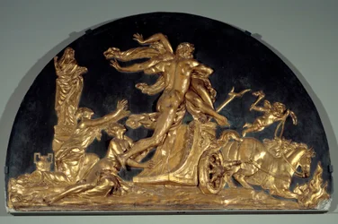El Fuego o Plutón removiendo a Proserpina (bajo relieve en estuco)