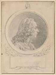 Retrato de Voltaire, según el busto de Jean-Baptiste Lemoyne II