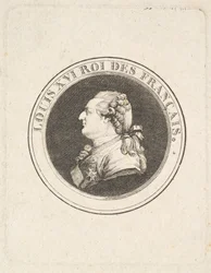 Impresión de una medalla de retrato de Luis XVI, posiblemente 1789-90