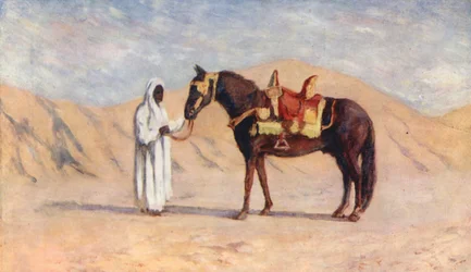 El caballo del Bash Aga, Biskra (litografía en color)