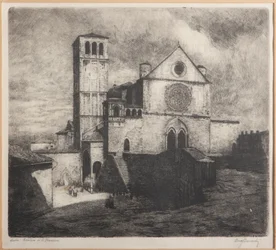 Asís, Basílica de San Francisco (grabado sobre papel)