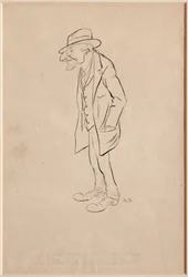 El abogado Nino Modena (tinta negra y lápiz sobre papel)