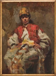 Figura femenina (óleo sobre papel)