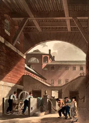 Motor de agua en la prisión de Cold Bath Fields, Londres, 1808