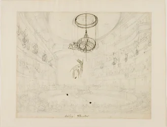 Estudio para el teatro de Astley (anverso); Estudio para los cristaleros del anfiteatro de Astley (reverso)