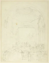 Estudio para la Cámara del Consejo Común, Guild Hall, del Microcosmos de Londres