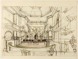 Estudio para el Tribunal de Common Pleas, Westminster Hall, de Microcosm of London