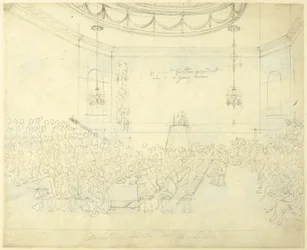 Estudio para la Sociedad de Debate en Piccadilly, del Microcosmos de Londres
