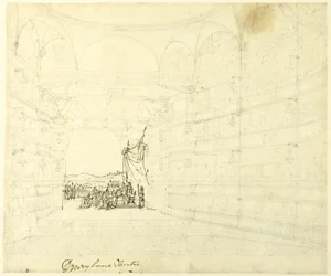 Estudio para el teatro Drurylane, de Microcosm of London