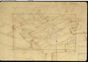 Estudio para Sala de Exposiciones, Somerset House, de Microcosm of London (recto); Boceto de una Pintura: Madonna y Niño (verso)