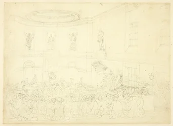 Estudio para India House, la sala de ventas, de Microcosm of London