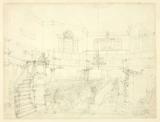 Estudio para The Magdalen Chapel, de Microcosm of London