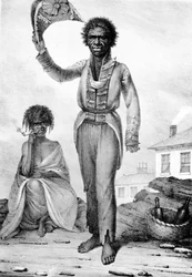 Bungaree, un jefe nativo de Nueva Gales del Sur, grabado por Charles Joseph Hullmandel, 1830