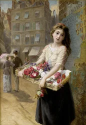 Un vendedor ambulante de flores