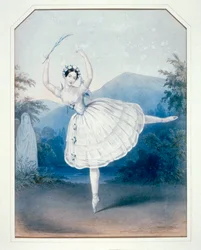 Carlotta Grisi en Giselle, Acto II. Litografía ... (litho)