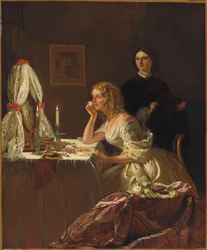 Una joven en su tocador