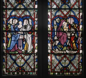 Ventana de la Capilla de la Virgen con Escenas de la Vida de la Virgen, detalle, 1851