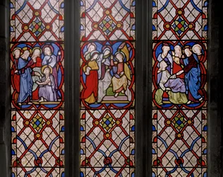 Resurrección de Lázaro, Las Marías en la Tumba y la Resurrección de la Hija de Jairo (detalle)