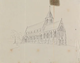 Boceto de una iglesia gótica