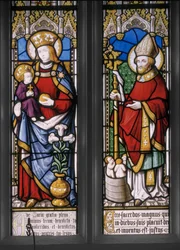 Virgen y Niño con San Nicolás (detalle)