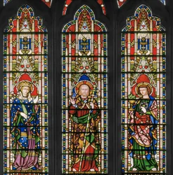 Virgen y Cristo con Santos, Ventana Este (detalle)