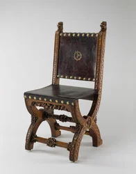 Silla de marco en X, hecha por John Webb, c.1847