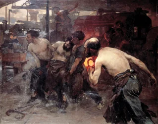 Accidente laboral Un trabajador en una fábrica es herido por una de las máquinas y transportado por sus colegas