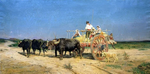 Carro tirado por búfalos