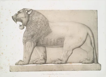León colosal de la Gran Entrada en Nimrud [Calah], 1853