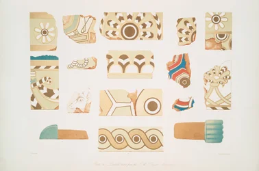 Ladrillos pintados del Palacio N.W. en Nimrud [Calah]